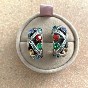 Brighton post hoop earrings with amazing Swarovski crystals! Retired!